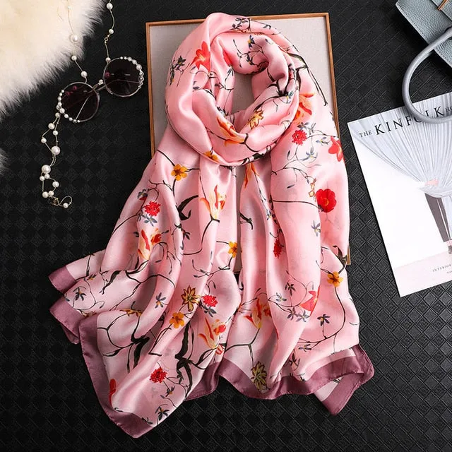 Fashion Silk Scarf Printed Bandana Shawl #C023