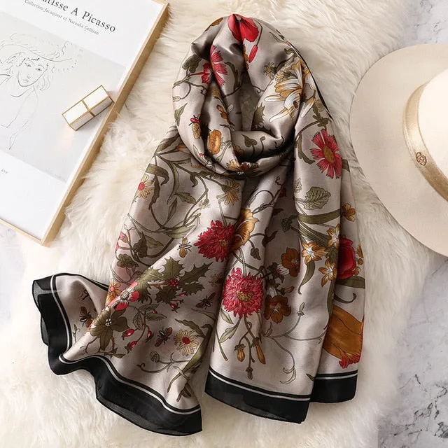 Fashion Silk Scarf Printed Bandana Shawl #C023