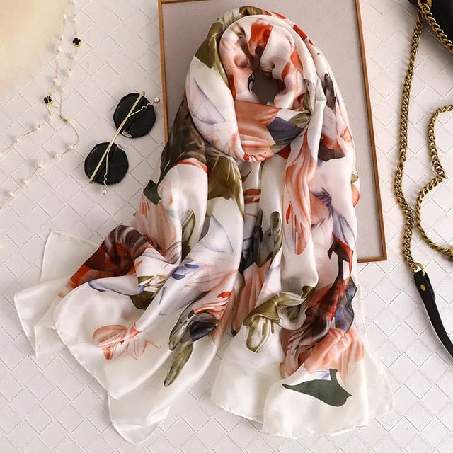 Fashion Silk Scarf Printed Bandana Shawl #C023