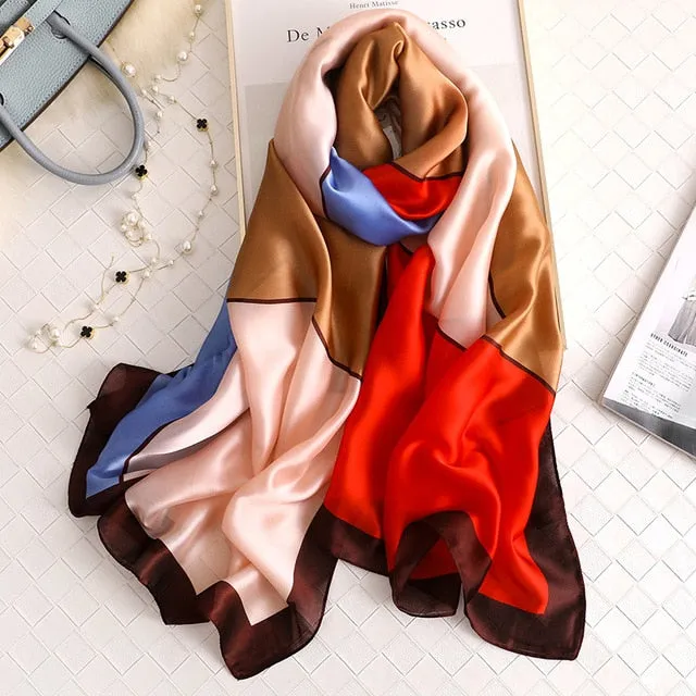 Fashion Silk Scarf Printed Bandana Shawl #C023