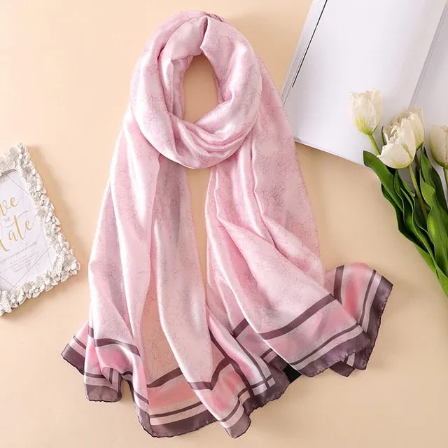 Fashion Silk Scarf Printed Bandana Shawl #C023