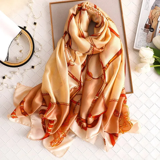 Fashion Silk Scarf Printed Bandana Shawl #C023