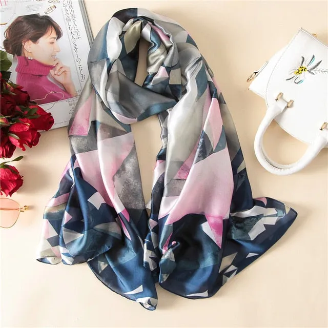 Fashion Silk Scarf Printed Bandana Shawl #C023