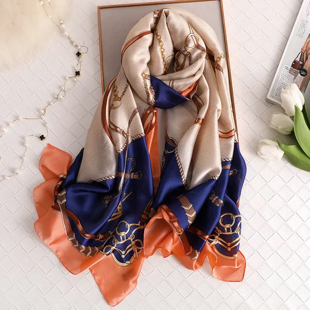 Fashion Silk Scarf Printed Bandana Shawl #C023