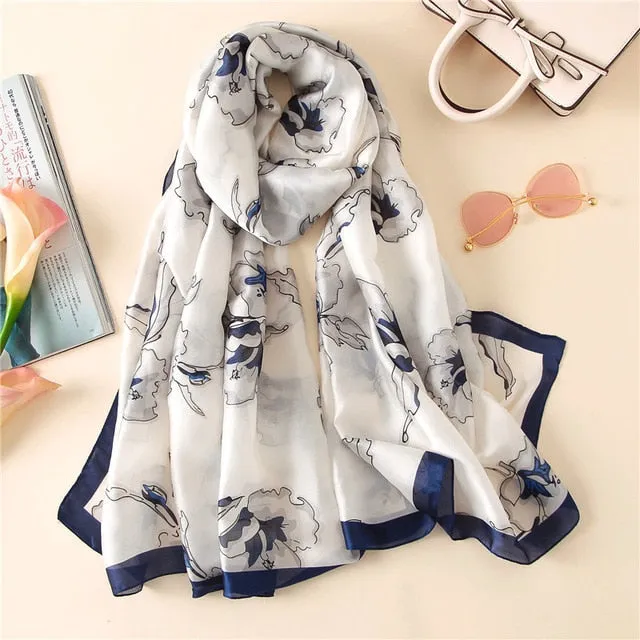 Fashion Silk Scarf Printed Bandana Shawl #C023