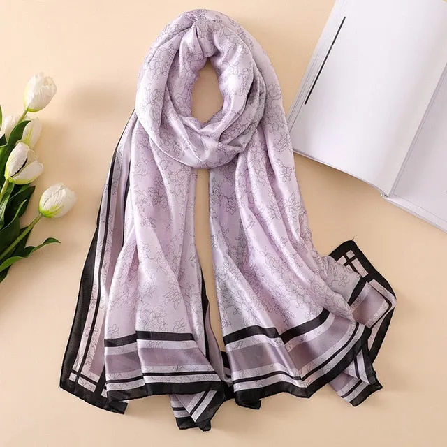 Fashion Silk Scarf Printed Bandana Shawl #C023