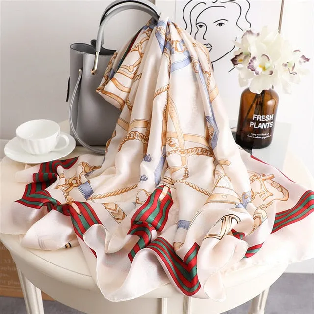 Fashion Silk Scarf Printed Bandana Shawl #C023