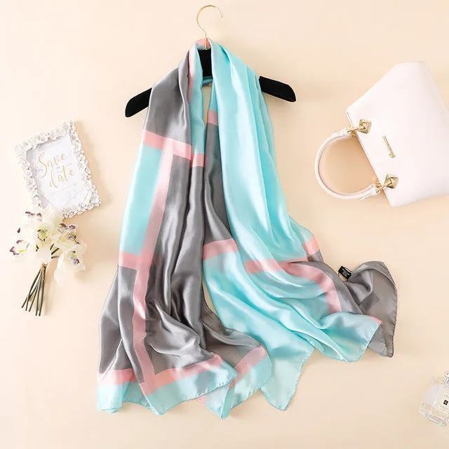 Fashion Silk Scarf Printed Bandana Shawl #C023