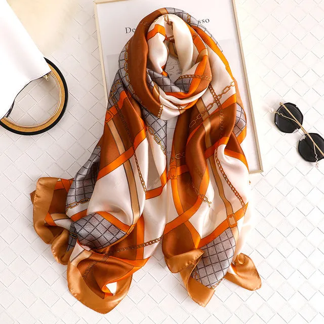 Fashion Silk Scarf Printed Bandana Shawl #C023