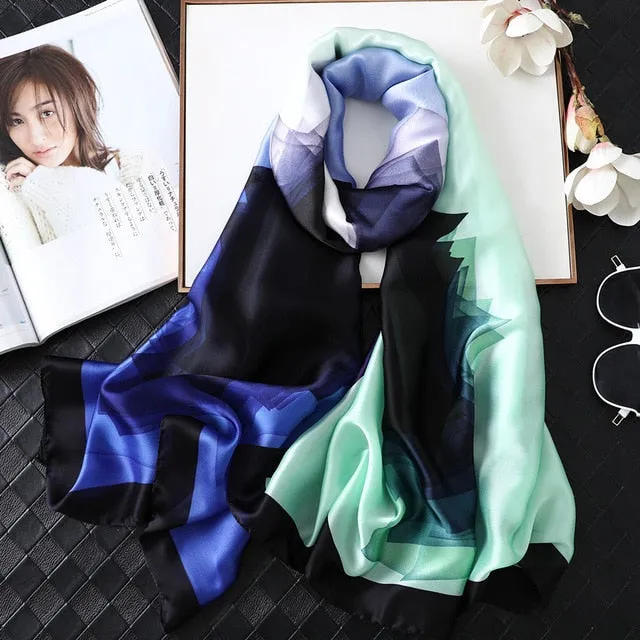 Fashion Silk Scarf Printed Bandana Shawl #C023