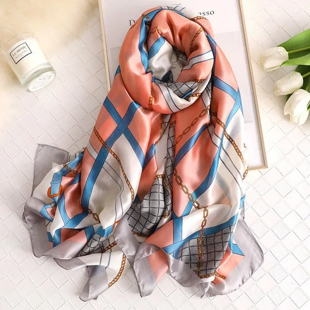 Fashion Silk Scarf Printed Bandana Shawl #C023