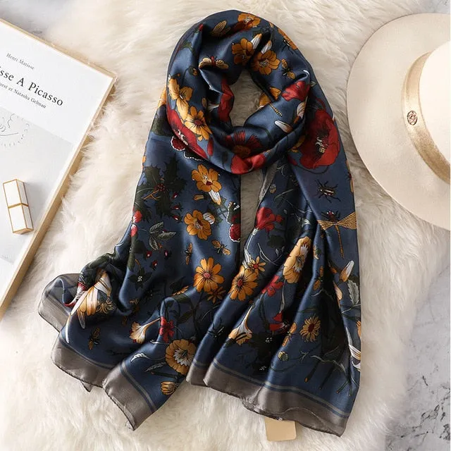 Fashion Silk Scarf Printed Bandana Shawl #C023