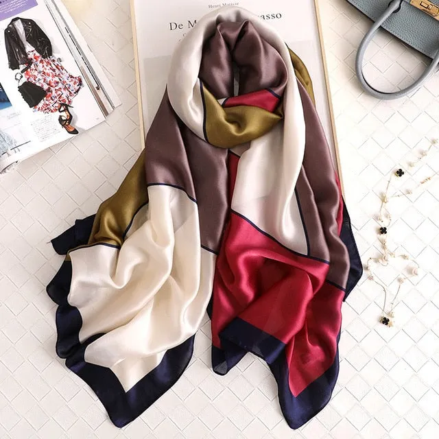 Fashion Silk Scarf Printed Bandana Shawl #C023