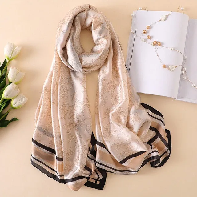 Fashion Silk Scarf Printed Bandana Shawl #C023