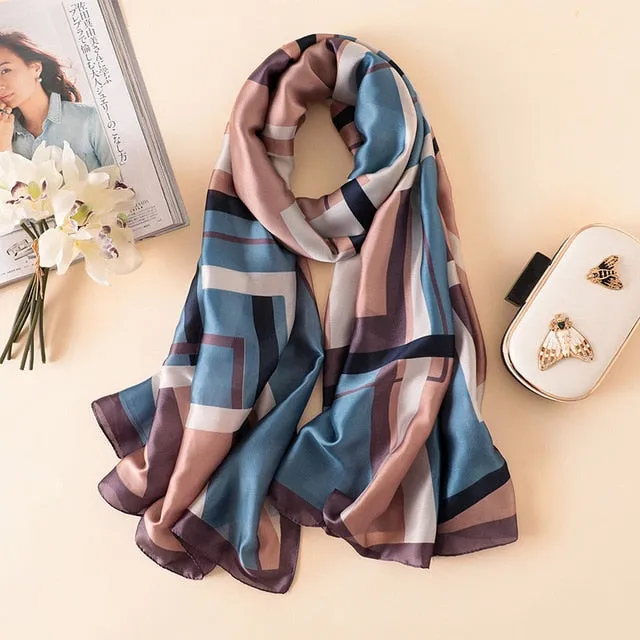 Fashion Silk Scarf Printed Bandana Shawl #C023