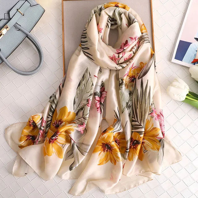 Fashion Silk Scarf Printed Bandana Shawl #C023