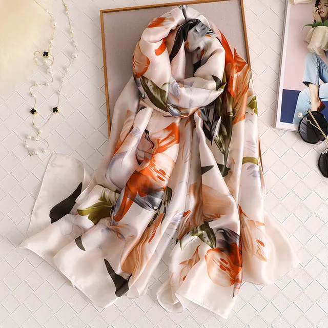 Fashion Silk Scarf Printed Bandana Shawl #C023