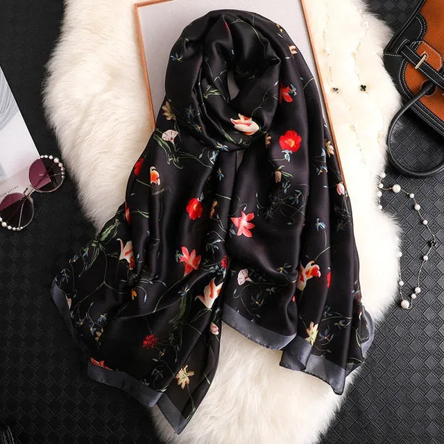 Fashion Silk Scarf Printed Bandana Shawl #C023