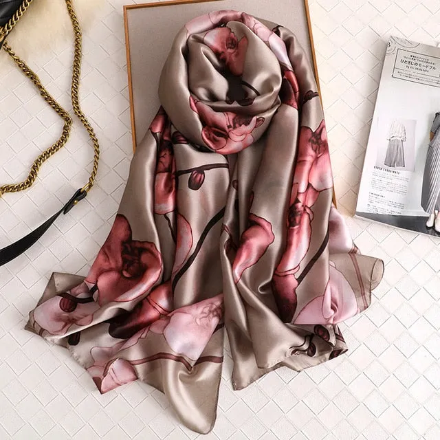 Fashion Silk Scarf Printed Bandana Shawl #C023