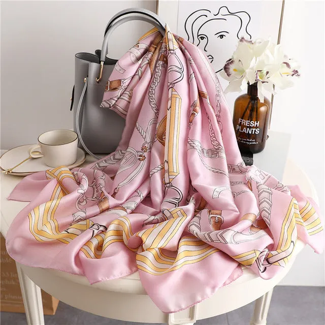 Fashion Silk Scarf Printed Bandana Shawl #C023