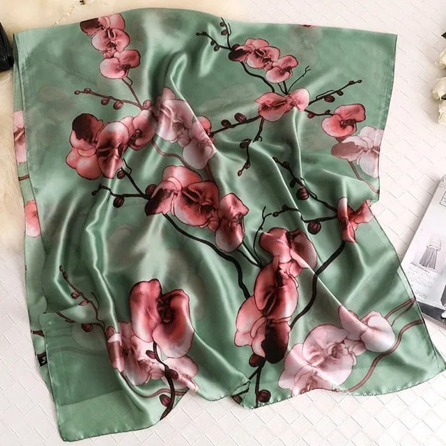 Fashion Silk Scarf Printed Bandana Shawl #C023