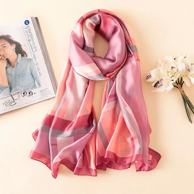 Fashion Silk Scarf Printed Bandana Shawl #C023