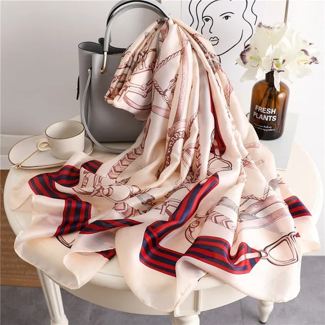 Fashion Silk Scarf Printed Bandana Shawl #C023