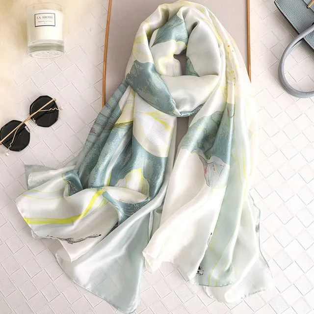 Fashion Silk Scarf Printed Bandana Shawl #C023