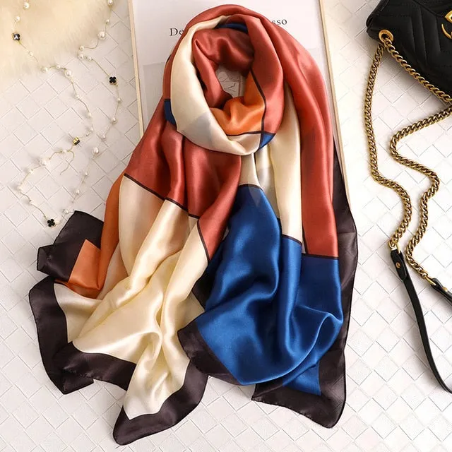 Fashion Silk Scarf Printed Bandana Shawl #C023