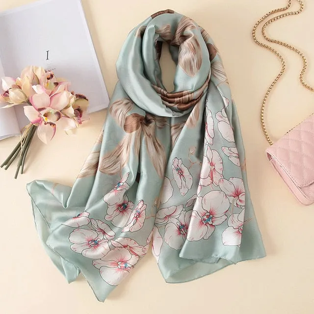 Fashion Silk Scarf Printed Bandana Shawl #C023