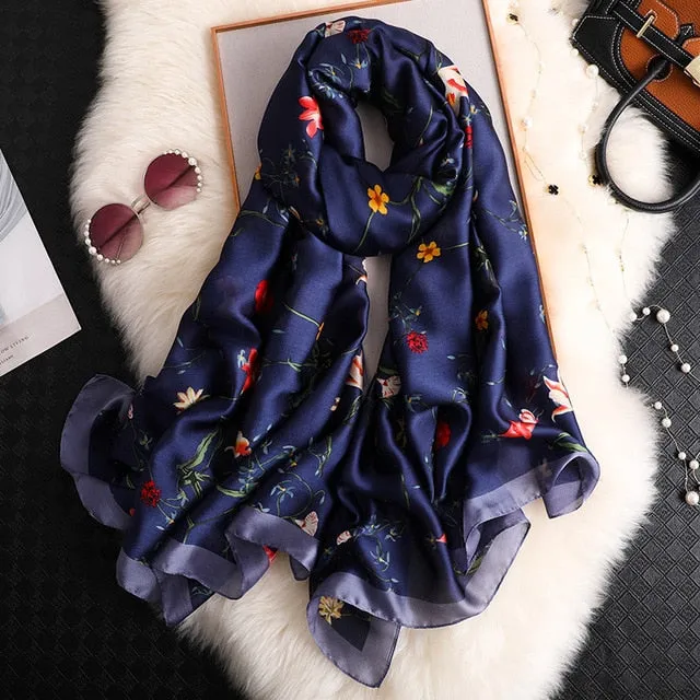 Fashion Silk Scarf Printed Bandana Shawl #C023