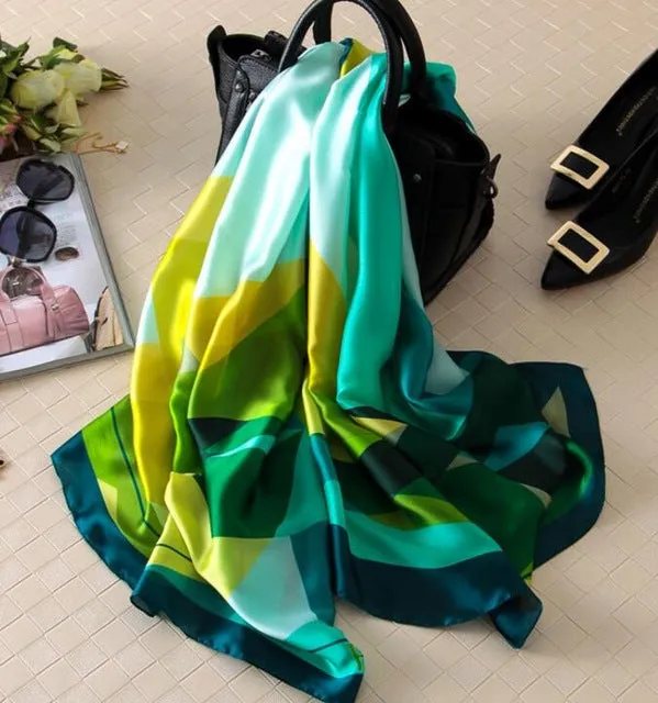 Fashion Silk Scarf Printed Bandana Shawl #C023