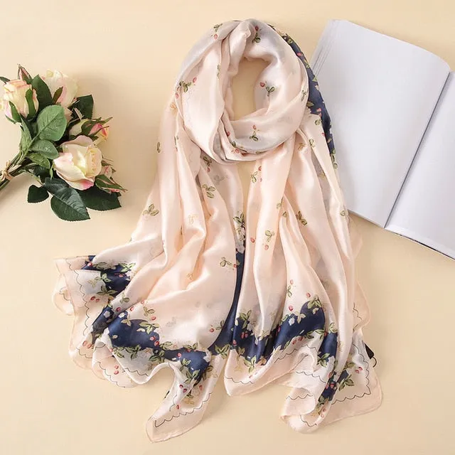 Fashion Silk Scarf Printed Bandana Shawl #FS-75