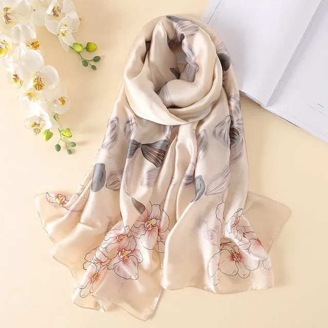 Fashion Silk Scarf Printed Bandana Shawl #FS-75