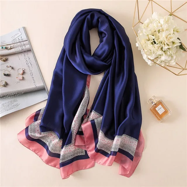 Fashion Silk Scarf Printed Bandana Shawl #FS-75