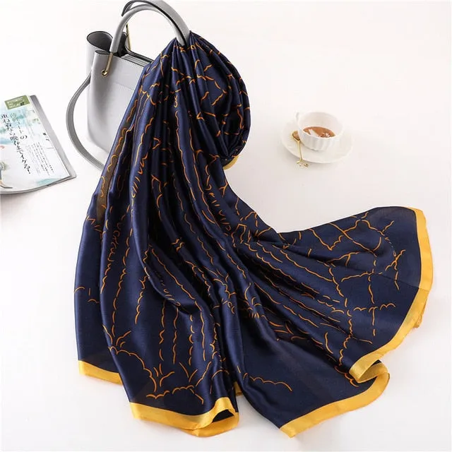 Fashion Silk Scarf Printed Bandana Shawl #FS-75