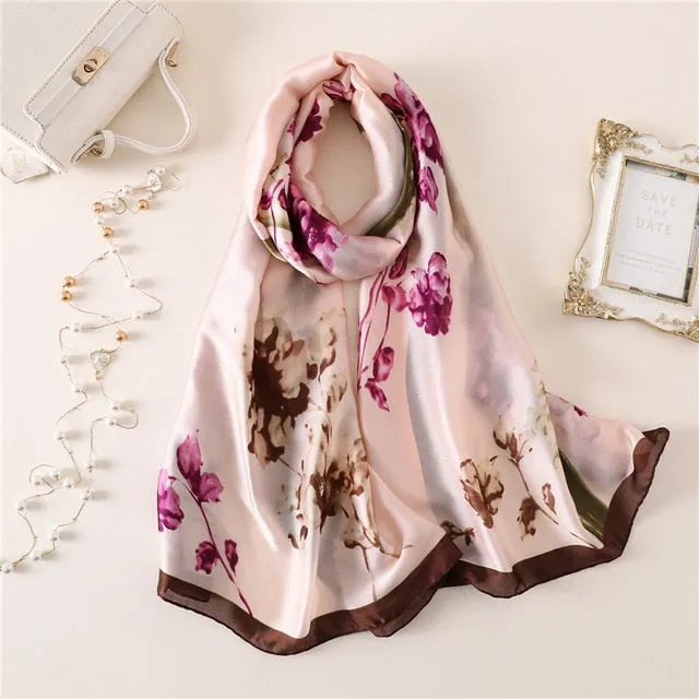 Fashion Silk Scarf Printed Bandana Shawl #FS-75