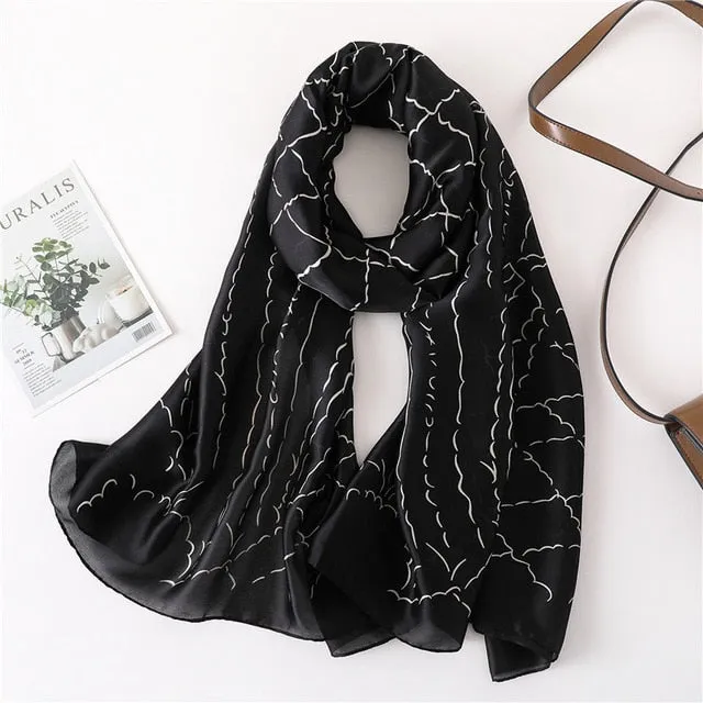 Fashion Silk Scarf Printed Bandana Shawl #FS-75