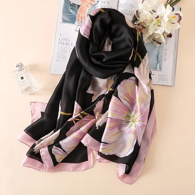 Fashion Silk Scarf Printed Bandana Shawl #FS-75