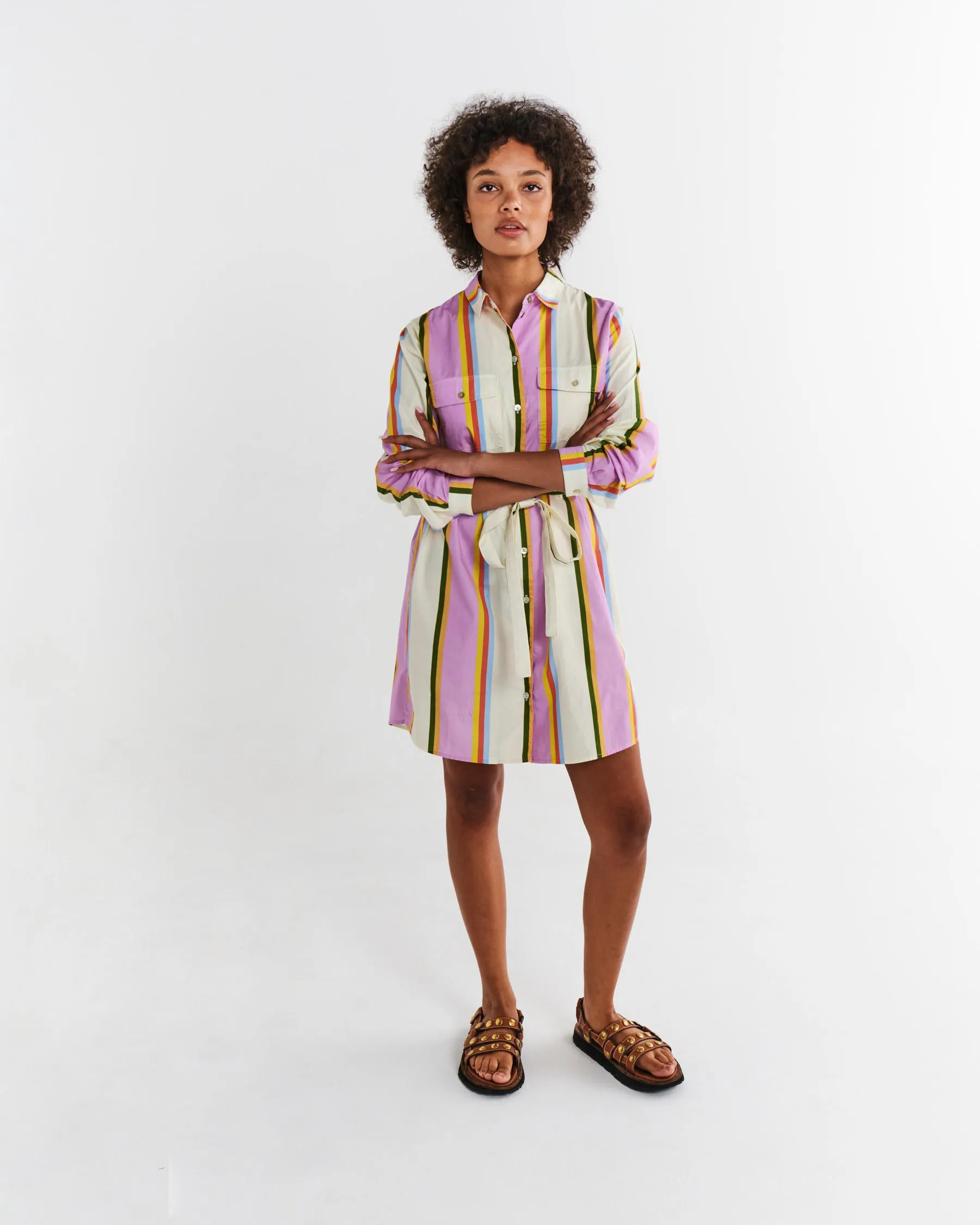 Fez Stripe Adult Sicilian Shirt Dress