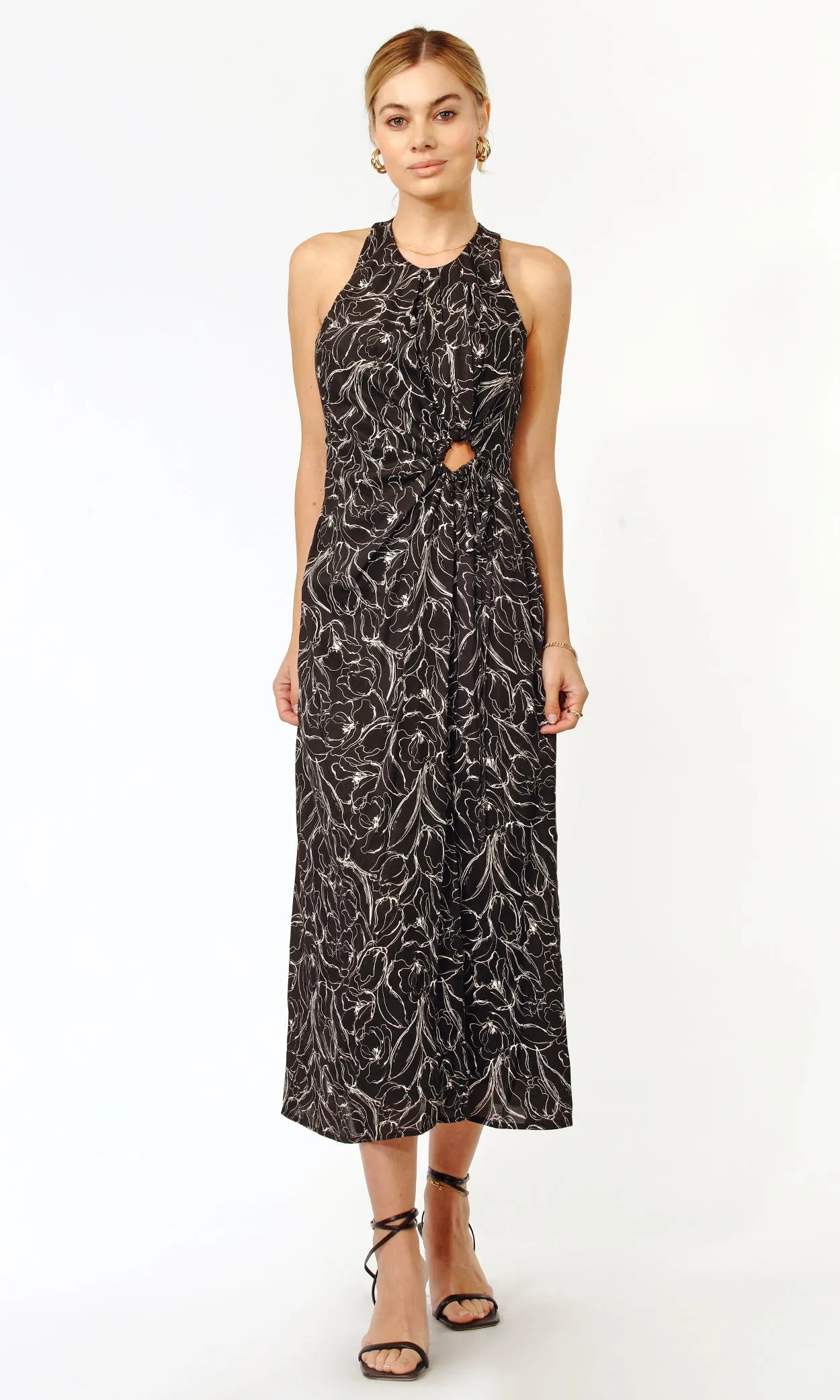 Fiona Cotton “O” Ring Midi Dress