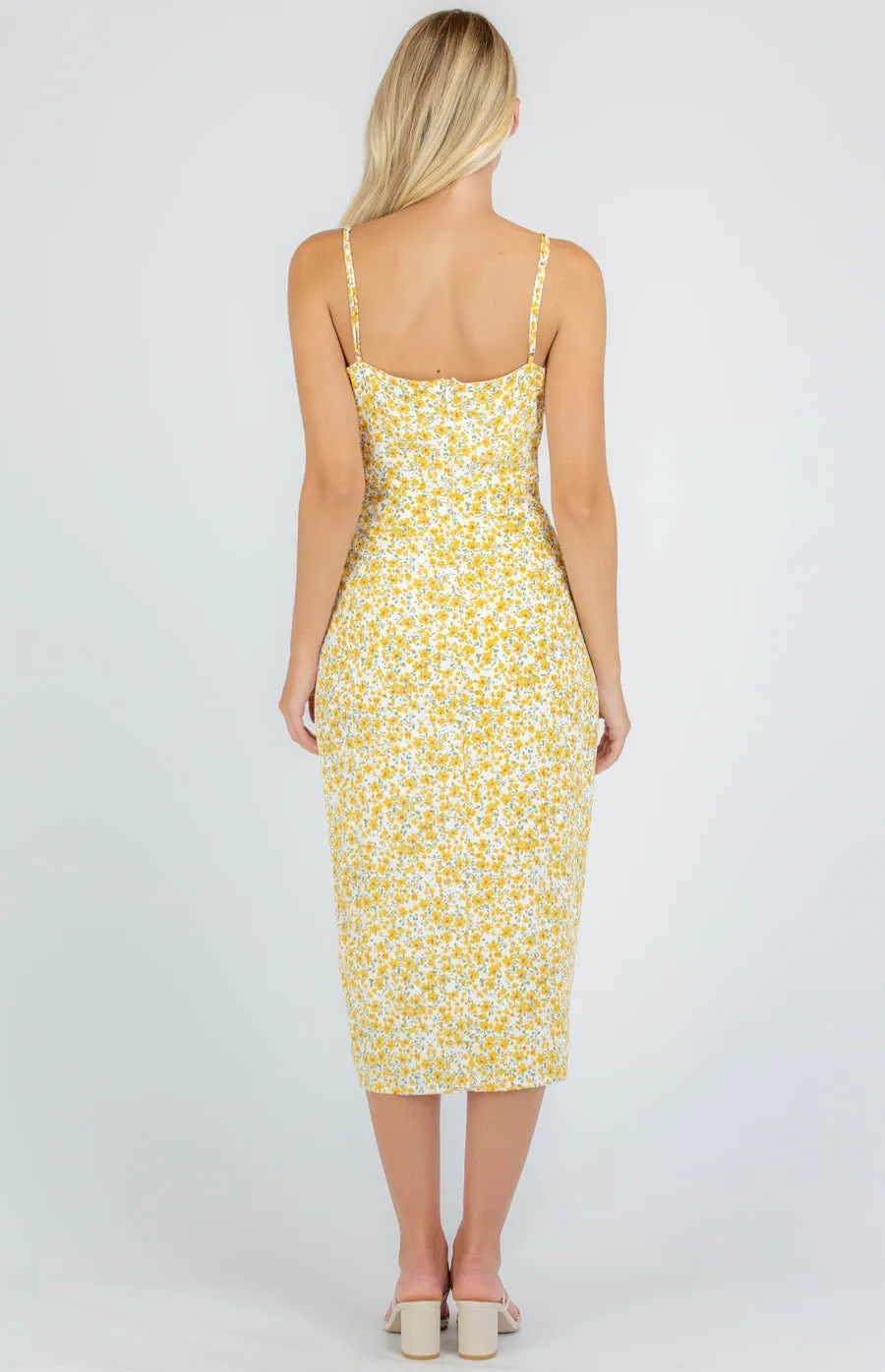 Floral Midi Dress With Side Split Hem