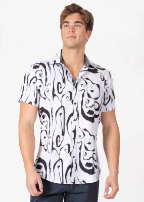 Fluid Fusion Button-Up Short Sleeve Dress Shirt