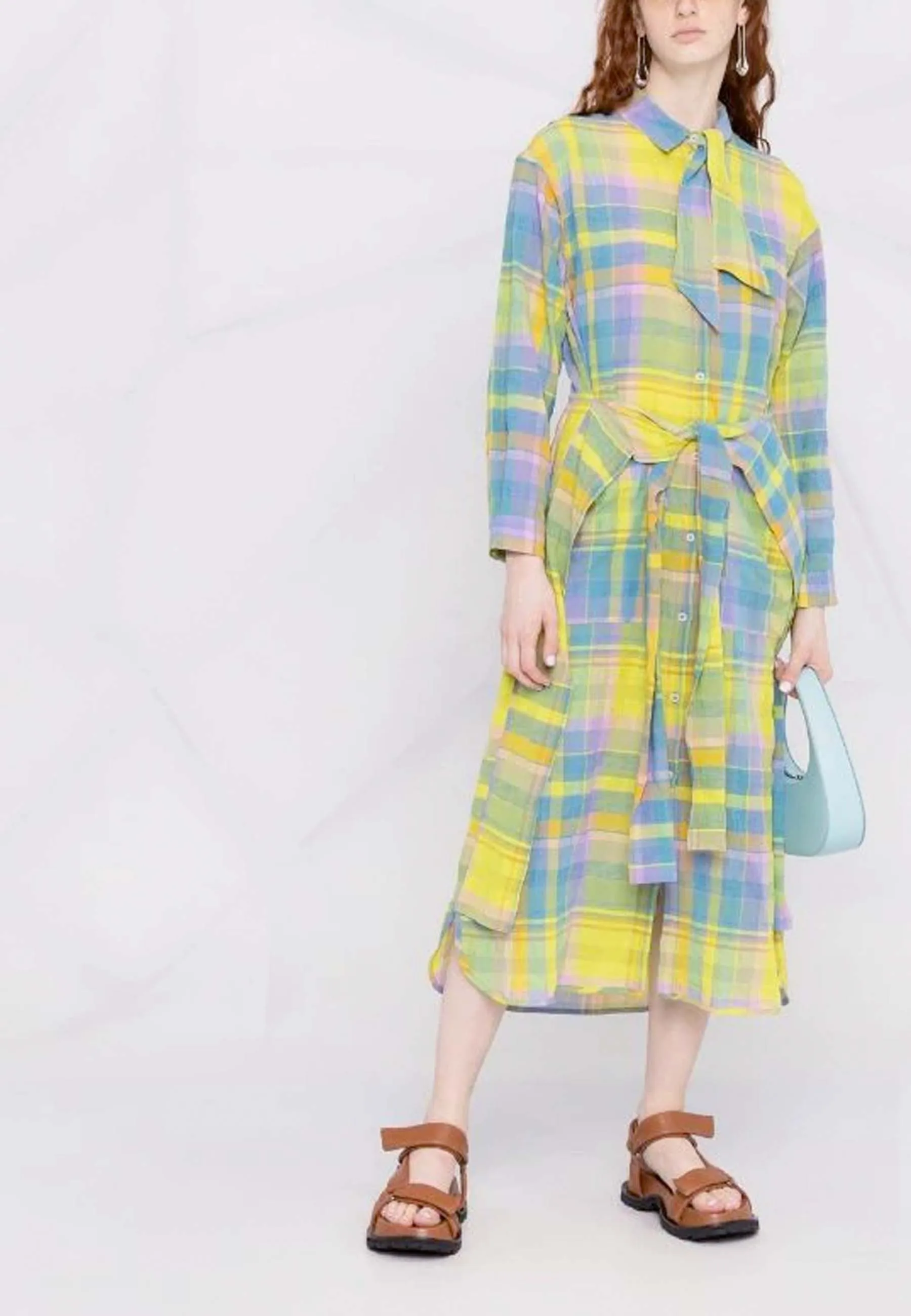 Flute Dress - Bright Checks