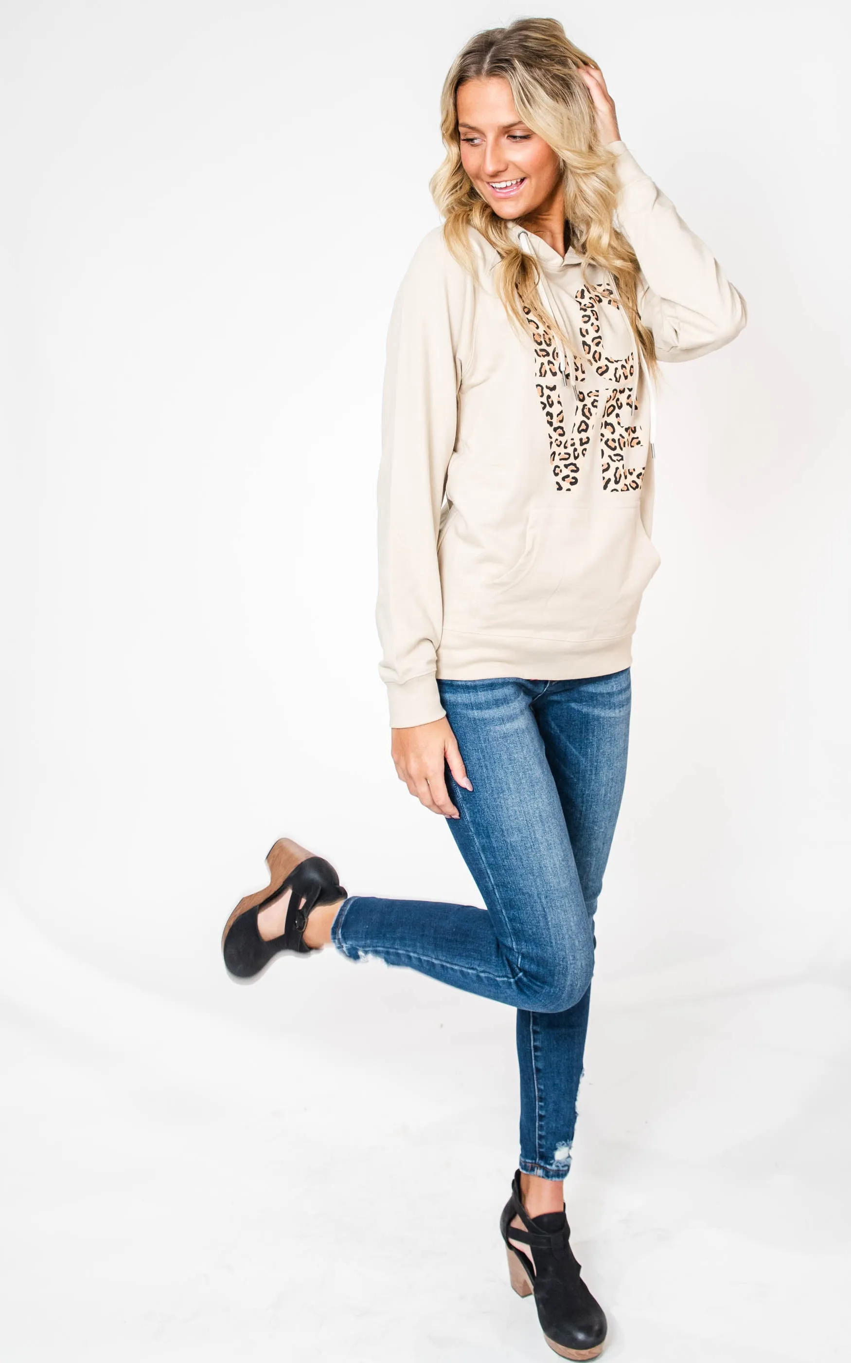 For The Love of Leopard Hoodie - Taupe* - Final Sale