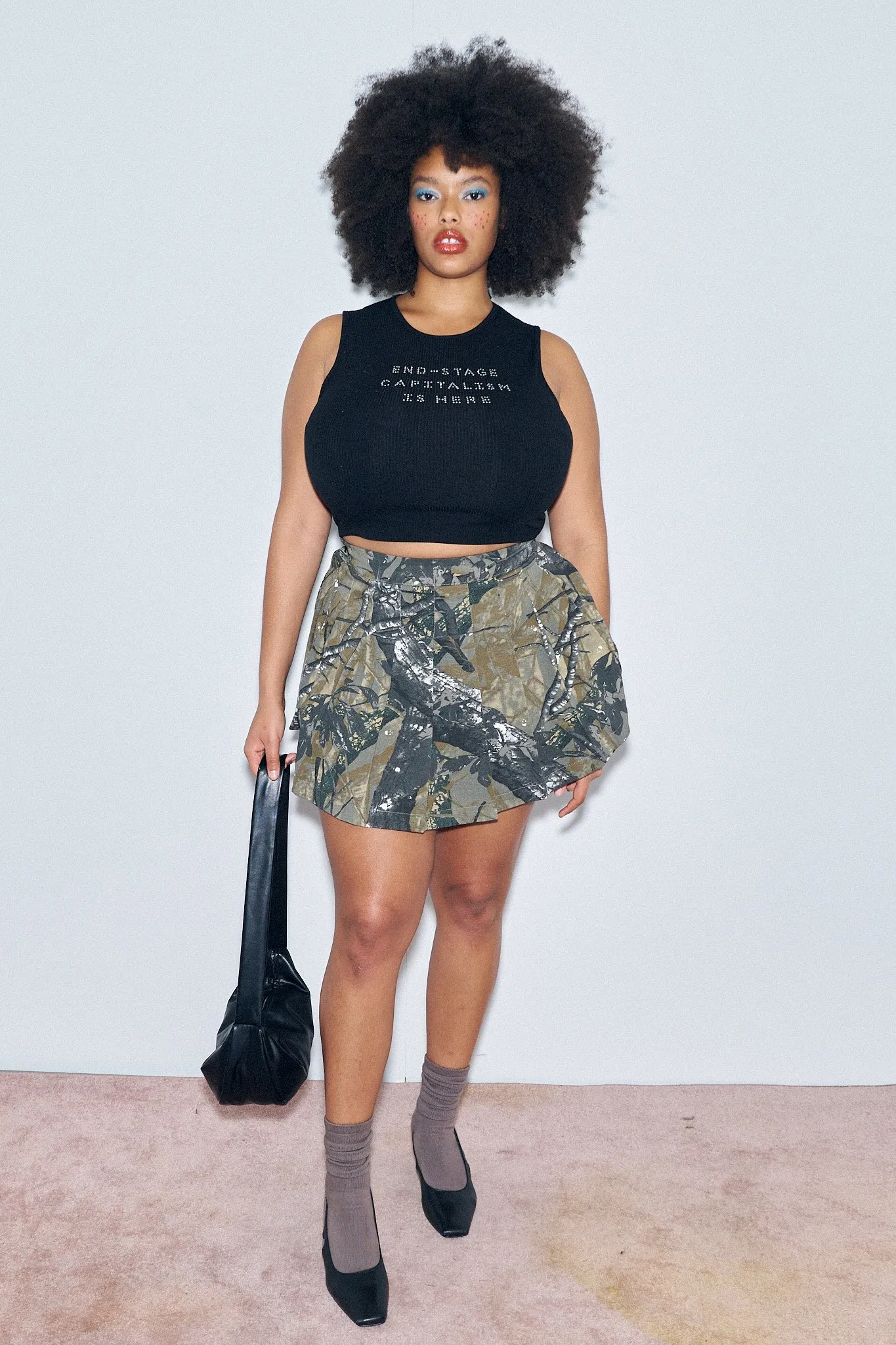 Forest Camo Pleated Micro Mini Skirt