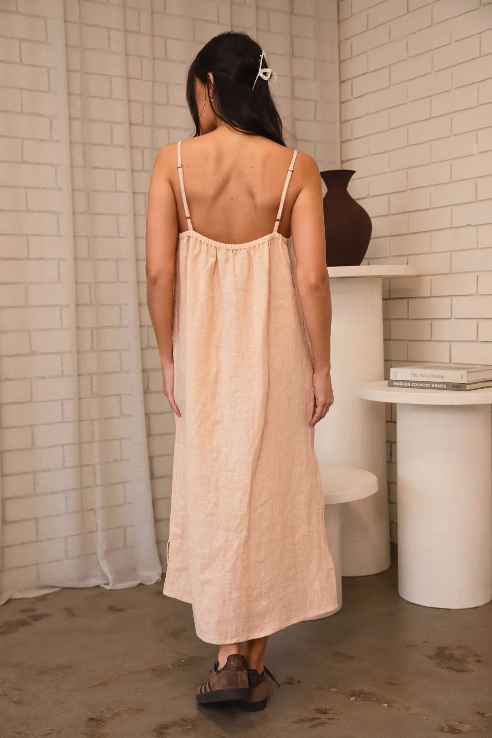 Fundamental Linen Midi - Blush