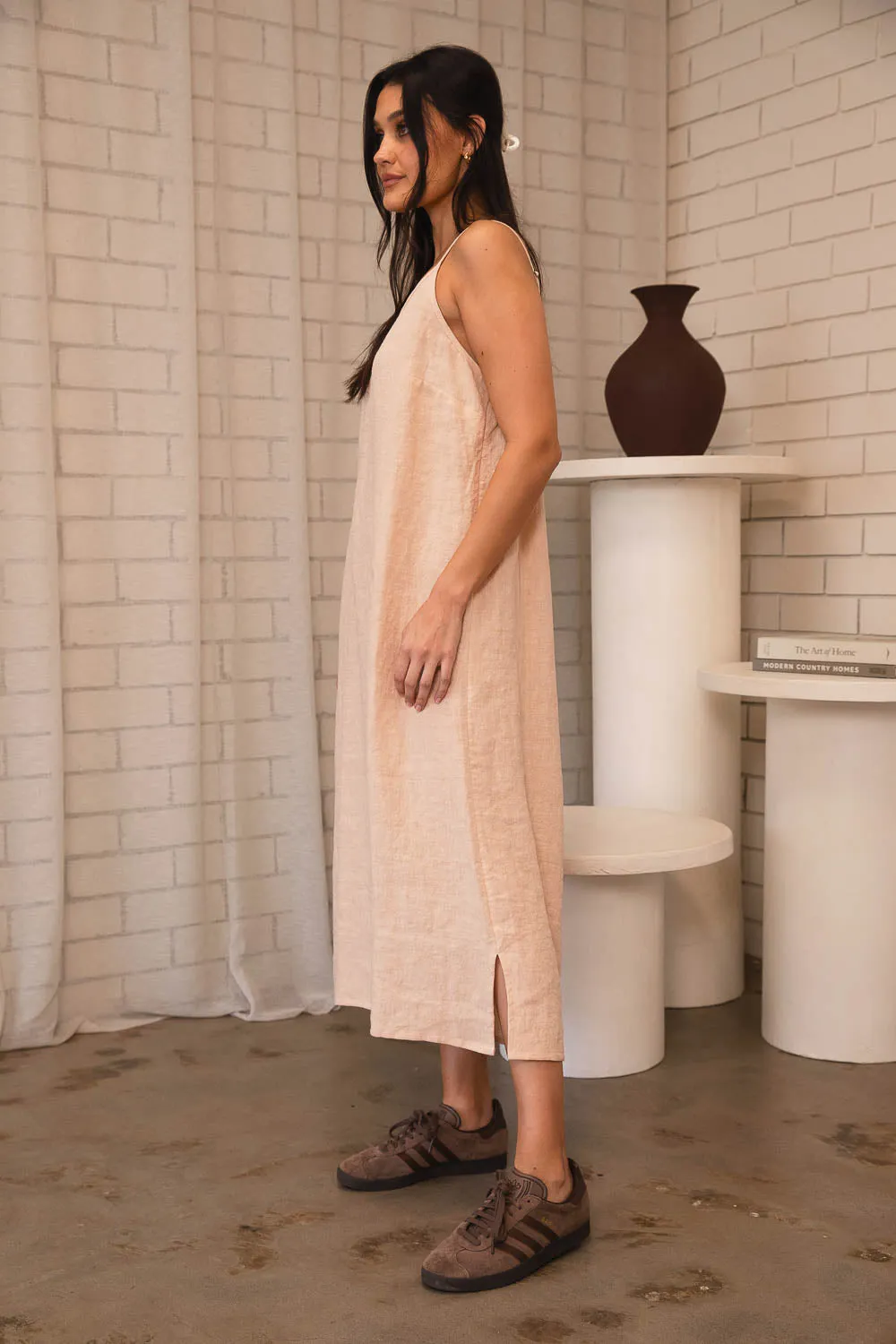 Fundamental Linen Midi - Blush