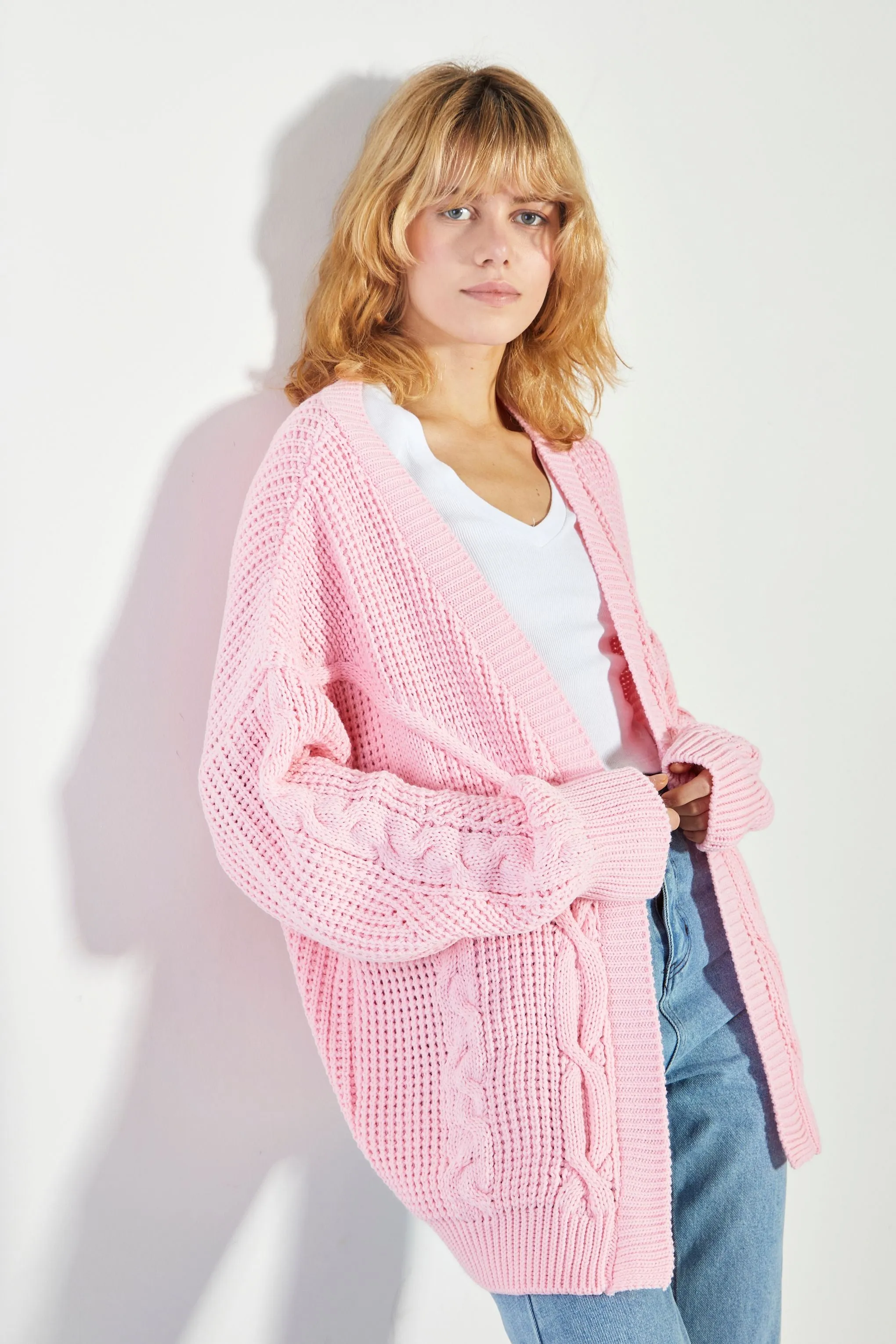 Glamorous Pretty Pink Knit Cardigan