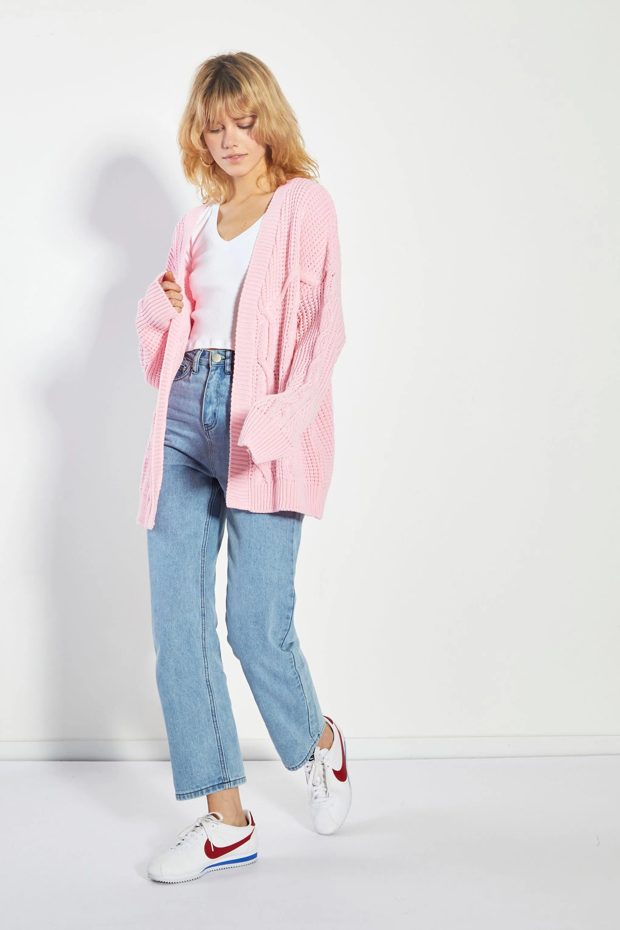 Glamorous Pretty Pink Knit Cardigan